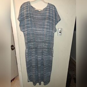 Striped Blue and Gray XL Lularoe Isla Dress